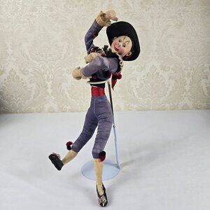 Vintage Klumpe Flamenco Dancer Doll Handmade 1950's Numbered Comes With Stand